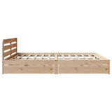 Bed Frame without Mattress 200x200 cm Solid Wood Pine 3309857