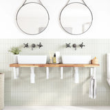 Basin Shelf Wall Mounted Steel and Solid Wood Acacia 3302814