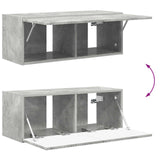 TV Wall Cabinet Set 4 pcs Concrete Grey Engineered Wood 3408919