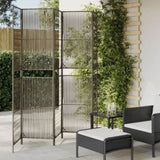 Room Divider 5 Panels Grey Poly Rattan 365398