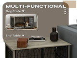 Indoor Dog Crate Furniture End Table w/ Plush Washable Cushion, Lockable Door, for Medium Dogs T3398P376380