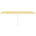 ZNTS Freestanding Manual Retractable Awning 600x350 cm Yellow/White 3069678