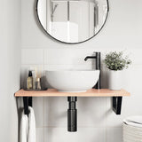 Basin Shelf Wall Mounted Steel and Solid Wood Oak 3302567