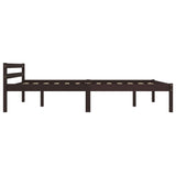 Bed Frame without Mattress Dark Brown Solid Pine Wood 120x200 cm 283204