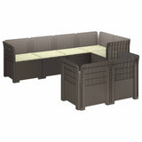 7-Seater Garden Sofa with Cushions Rattan Look PP Light Grey 3444154