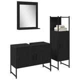 Bathroom Furniture Set with Door 3 pcs Black 33 x 33 x 102.5 cm 3334376