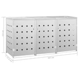 145381 Triple Wheelie Bin Shed 240 L Stainless Steel