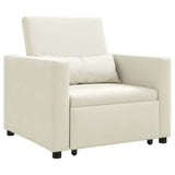 Pull out Sofa Bed Single Cream 90 x 165 x 87 cm Velvet 42002705