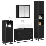 Bathroom Furniture Set 4 pcs Black Oak Engineered Wood 3402316