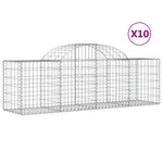 Arched Gabion Baskets 10 pcs 200x50x60/80 cm Galvanised Iron 3146286