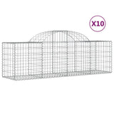 Arched Gabion Baskets 10 pcs 200x50x60/80 cm Galvanised Iron 3146286