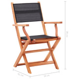Garden Chair Set of 2 Black and natural 48692