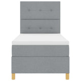Box Spring Bed with Headboard Light grey 100 x 200 cm Fabric 3339595