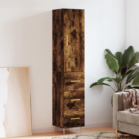 Highboard Smoked Oak 34.5x34x180 cm Engineered Wood 3198846