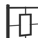 Metal Bed Frame without Mattress with Headboard Black 100x200cm 374236