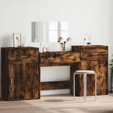 4 Piece Dressing Table Set Smoked Oak Engineered Wood 3276529