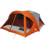 Family Tent Cabin 6-Person Grey and Orange Waterproof 94639