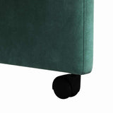Dining Chairs with Wheels 2 pcs Dark green 58 x 65 x 98 cm 42017877