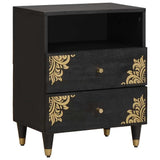 Bedside Cabinet Black 50 x 33 x 62 cm Solid Mango Wood 4018818