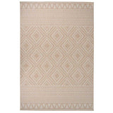 Outdoor Flatweave Rug 160x230 cm Brown Stripes 340867