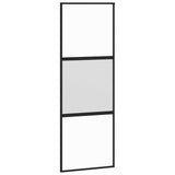 Sliding Door with Hardware Set Black 76x205 cm Tempered Glass 3375957