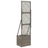Garden Planter with Trellis Grey 35 x 30 x 135 cm Poly Rattan 42026882