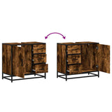 Bathroom Sink Cabinet Smoked Oak 65x33x60 cm Engineered Wood 849276