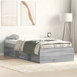 Bed Frame without Mattress Grey Sonoma 75x190 cm Small Single Small Single 3203850