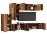 TV Wall Unit Wall-mounted 5 pcs Old Wood Engineered Wood 3402776