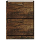 Shoe Cabinet Smoked Oak 59x17x81 cm Engineered Wood 342539