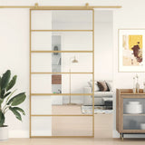 Sliding Door Gold 102.5x205 cm Clear ESG Glass and Aluminium 155162
