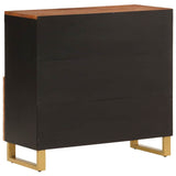 Side Cabinet Brown and Black 80x33.5x75 cm Solid Wood Mango 356810