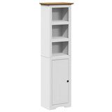 4 Piece Bathroom Furniture Set BODO White and Brown Solid Wood Pine 3307651