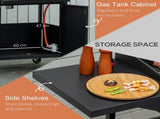 4 Burner Gas BBQ Grill Outdoor Portable Barbecue Trolley w/ Warming Rack, Side Shelves, Storage T3398P320134