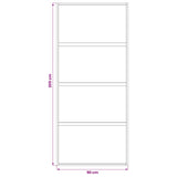 Sliding Door 90 x 205 cm Tempered Glass and Aluminium 42054106