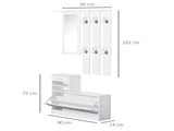 2PC Shoes Storage Chest Cloths Rack Unit w/Mirror Multiple Shelves Large Storage Capacity Shoes T3398P328326