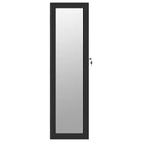 Mirror Jewellery Cabinet Wall Mounted Black 30x8.5x106 cm 353215