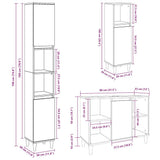 3 Piece Bathroom Furniture Set Concrete Grey Engineered Wood 3324951