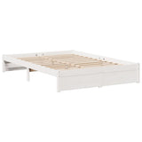 Bookcase Bed without Mattress White 150x200cm King Size Solid Wood Pine 3322422