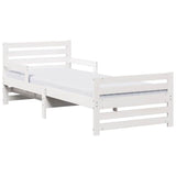 Bed Frame with Mattress White 80 x 200 cm Solid Pine Wood 3385947