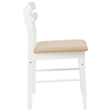Dining Chair 2 pcs White and Brown Solid Rubber Wood 42020517