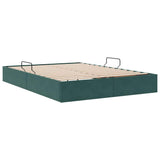 Storage Bed with Mattress Dark Green 140 x 190 cm Velvet 3370097