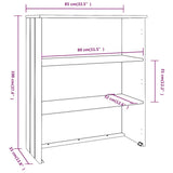 Top for Highboard HAMAR Light Grey 85x35x100cm Solid Wood Pine 340511