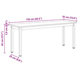 Bench Natural 110 x 35 x 45 cm Solid Pine Wood 892773