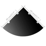 Corner Shelf Set of 2 Black Tempered glass 45 x 45 cm 3051597