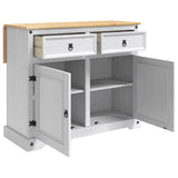 Kitchen Trolley 2 pcs White and Honey Wax 112 x 70 x 91.5 cm 3425385