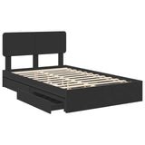 Storage Bed with Headboard Black 120 x 200 cm Engineered Wood 3412291