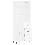 Highboard White 69.5x34x180 cm Engineered Wood 3190037