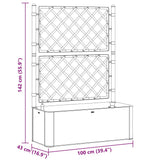 Garden Raised Bed with Trellis and Self Watering System Grey 317578