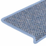 ZNTS Stair Mats Self-adhesive Sisal-Look 30 pcs 65x21x4 cm Blue 3365886